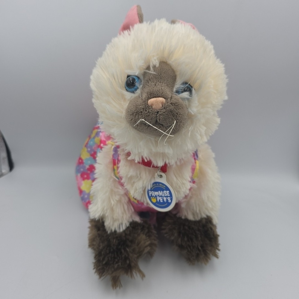Siamese Cat Plush with Smurf Pajama Top and Bottom (Build-A-Bear, 2011)